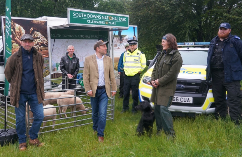 Photograph attached:  Left to right – Mark Chandler, NFU County Chairman, Simon Mockford, Ranger with South Downs National Park, Andrew Griffith MP (middle), Sergeant Tom Carter, Caroline Harriott, and PCSO Barney Reed, Rural Crime Team with Sussex Police.