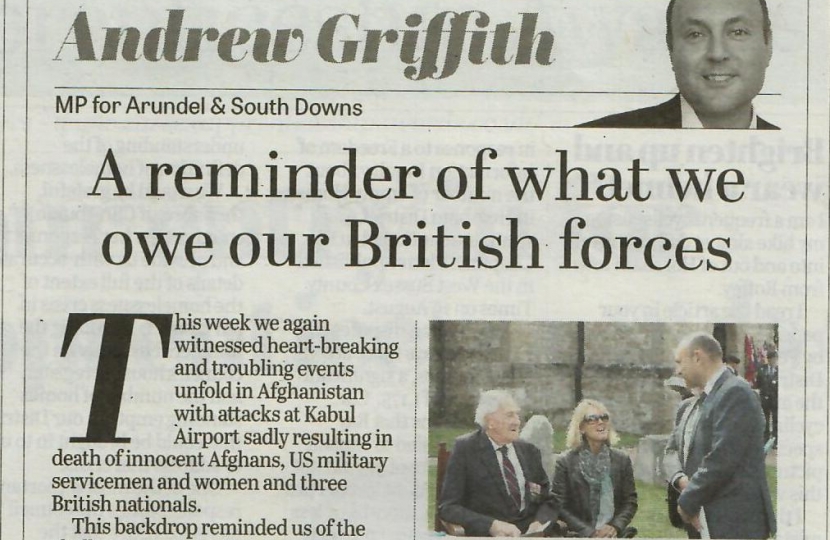 Andrew's column in West Sussex newspapers 2nd September