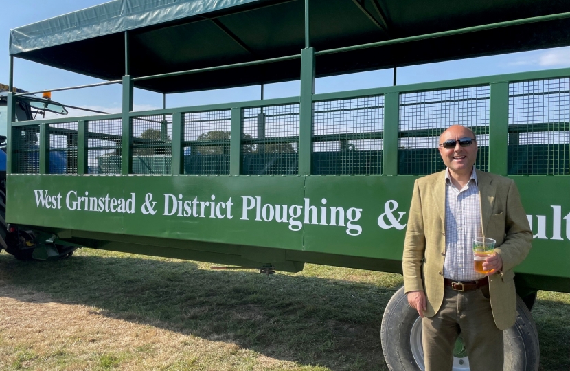 Andrew in front of Ploughing Van