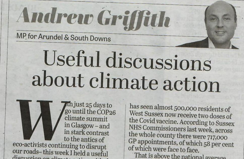 Andrew's column in West Sussex newspapers 14th October