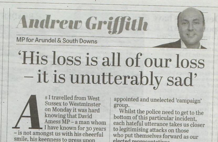 Andrew's column in West Sussex newspapers 21st October 