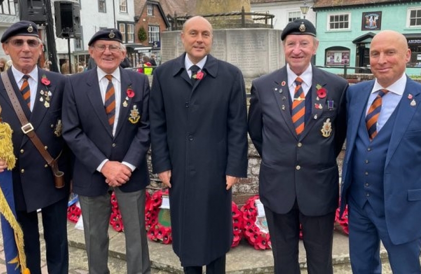 Andrew meeting Royal Sussex Regiment veterans at Arundel’s War Memorial following the wreath-laying ceremony on Remembrance Sunday.