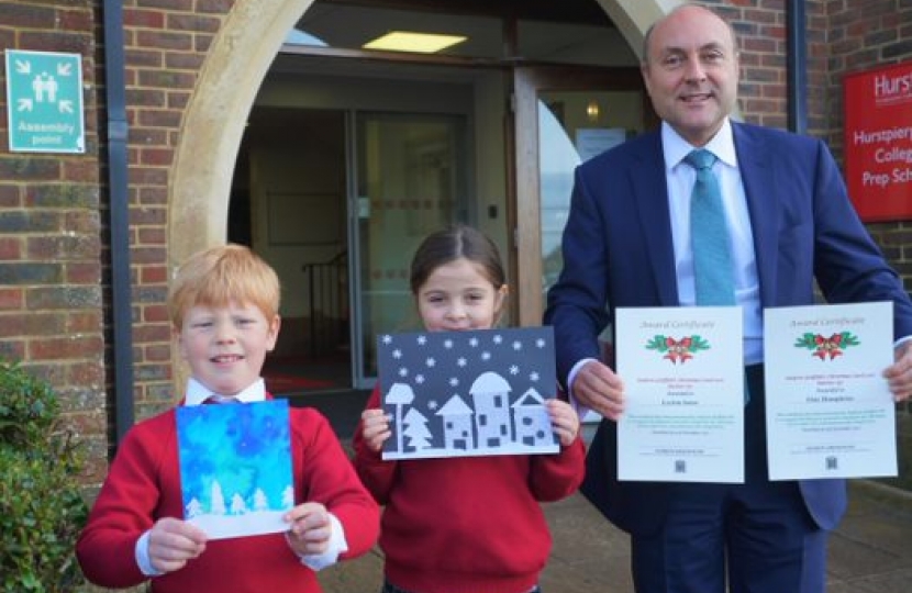 Andrew with Leyton and Elsie at Hurstpierpoint College Prepatory School