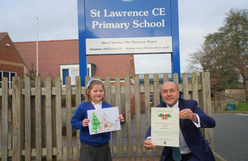 Andrew with Elsie at St Lawrence Church of Engalnd School in Hurstpierpoint