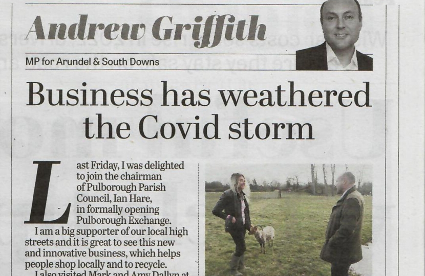 Andrew's column in West Sussex newspapers 27th January 