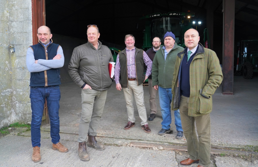 1)	Left to right: Mark Chandler (Petworth), Dominic Gardner (Angmering), John Marland (Battle), Will Tupper (Bignor), Simon Kilham (Wiston) and Andrew Griffith MP.