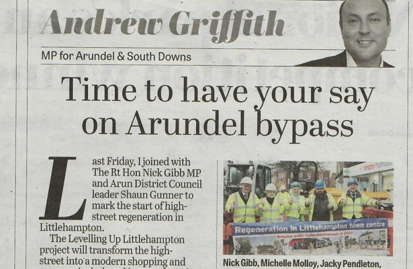 Andrew's column in West Sussex newspapers 13th January 