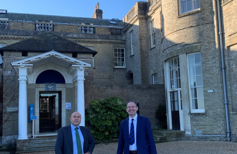 Andrew with headmaster John Green at Seaford College