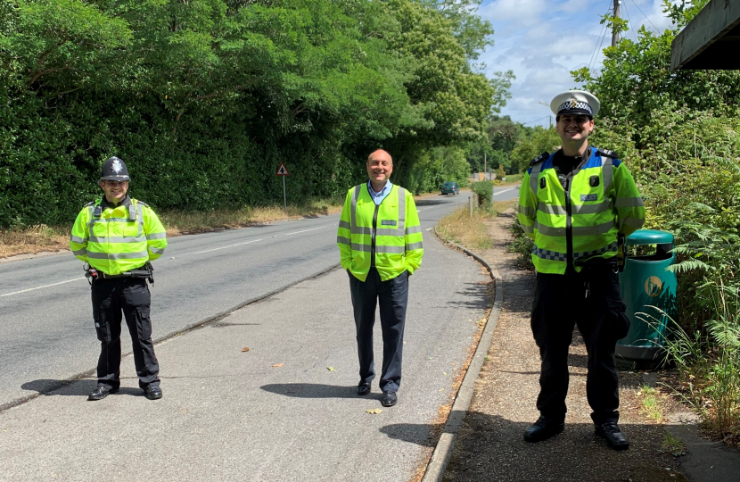 Andrew on duty with Sussex Police Officers