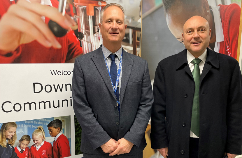 Andrew with Mark Wignall, headteacher of Downlands Community School, hassocks