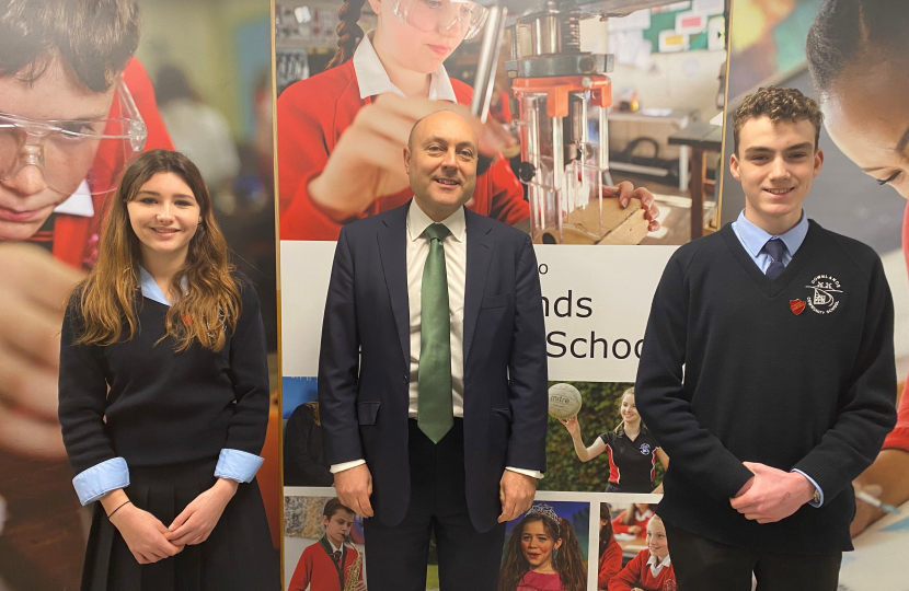 Andrew with Year 10 prefects Emma and George