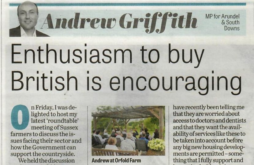 Andrew's column in West Sussex newspapers 30th June