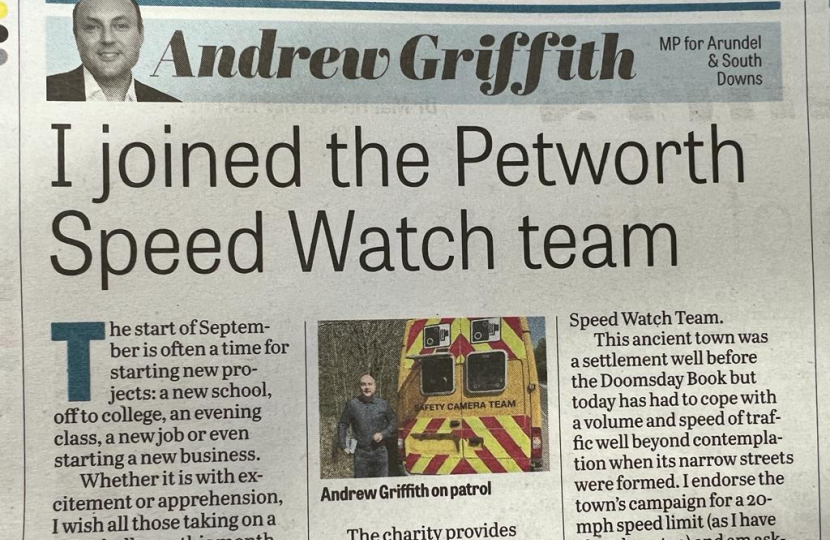 Andrew's column in West Sussex newspapers 8th September