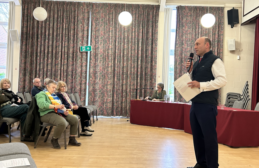 Andrew speaking to Steyning residents at the Annual Parish Meeting