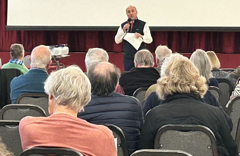 Andrew speaking to Steyning residents at the Annual Parish Meeting