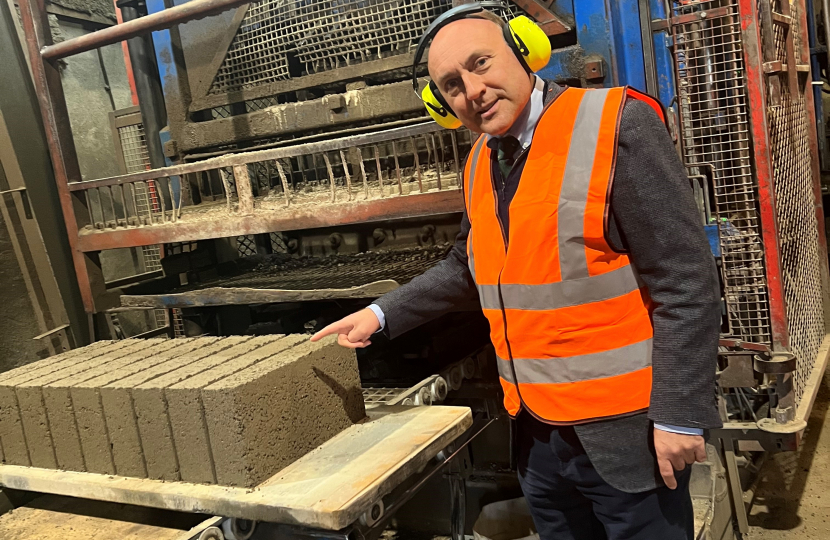 Andrew seeing the Thakeham Tiles manufacturing proceess