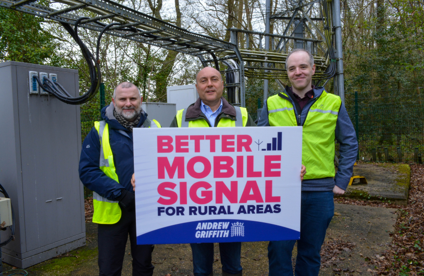 Andrew at a Three UK mobile mast site with Three UK Chief Network Officer