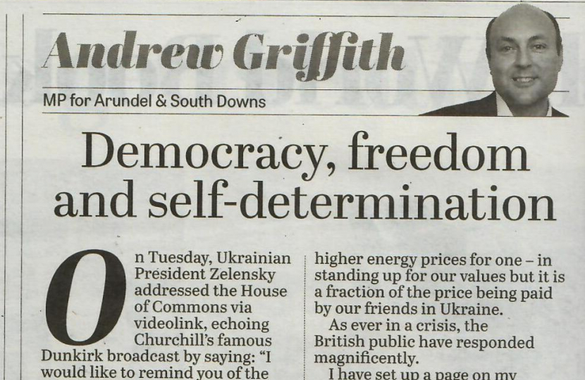 Andrew's column in West Sussex newspapers 10th March 