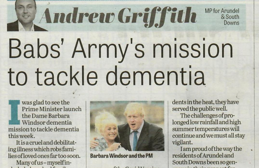 Andrew's column in West Sussex newspapers 18th August