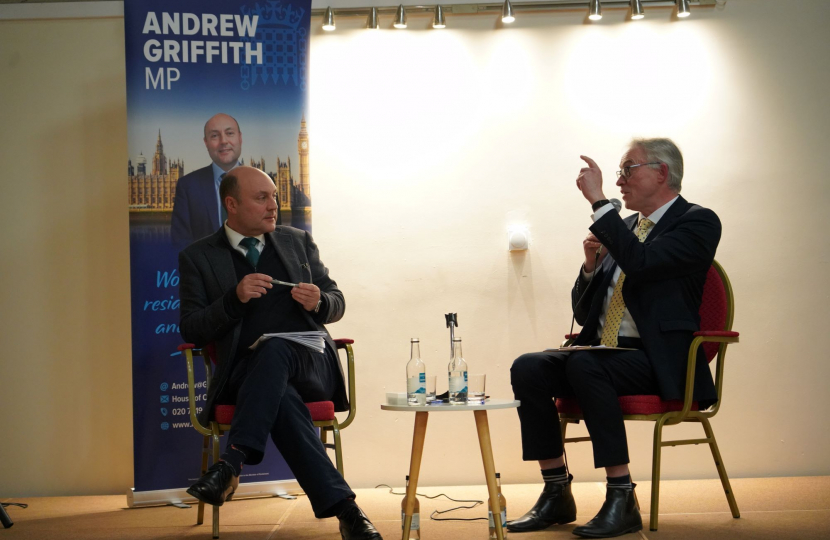 Andrew Griffith in conversation in Pulborough