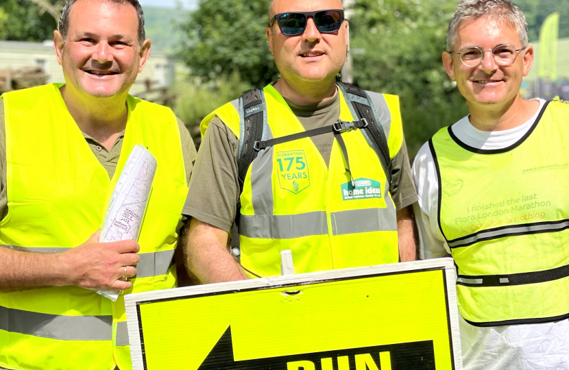 Andrew marshaling at Madehurst 10k run for Dementia Support