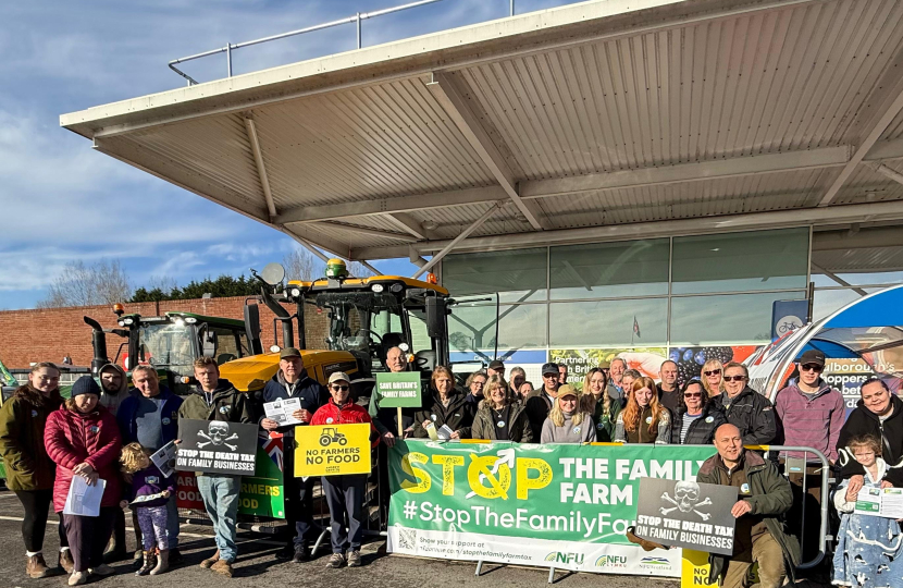 Andrew Griffith MP (front right) with South Downs farmers and supporters