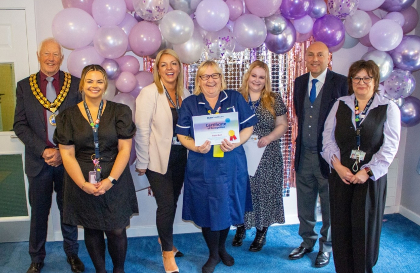 Andrew Griffith with award-winning team at Croft Meadow care home