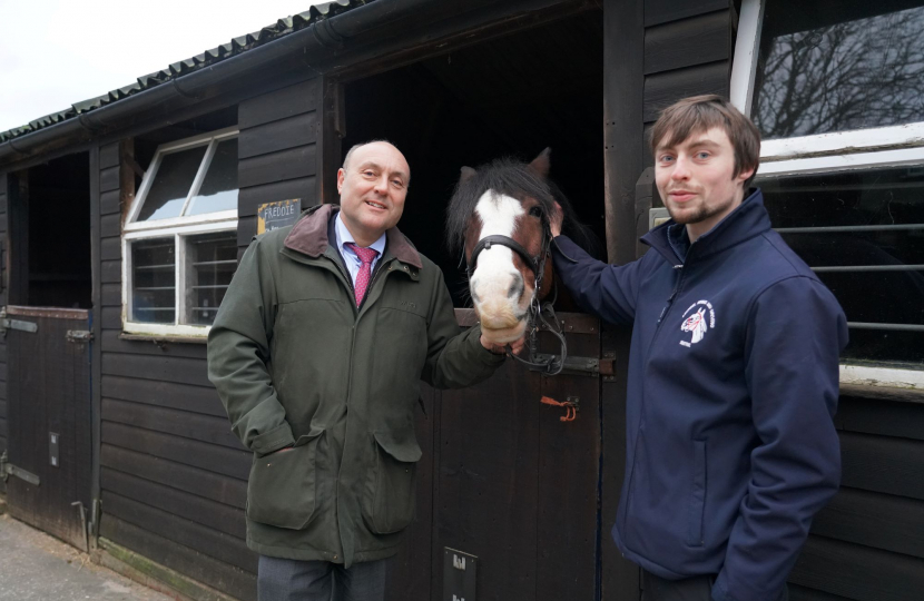 Andrew Griffih MP with Rory Leggett of The Arundel Riding Centre 