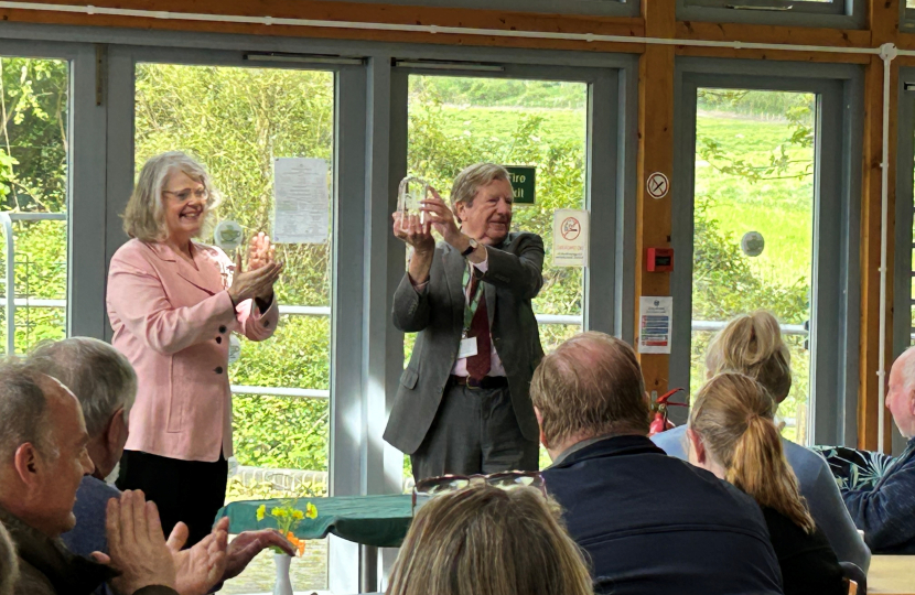 Lady Emma with Richard Vernon receiving The Kings Award for Voluntary Services 