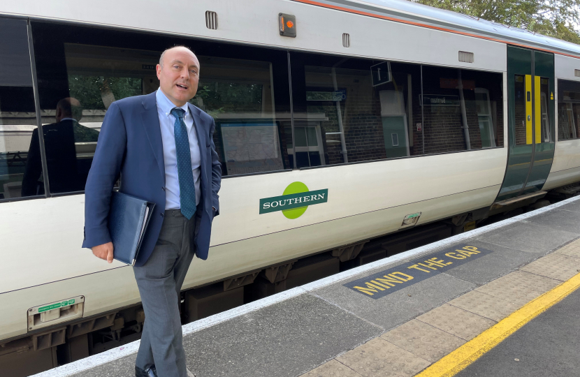 Andrew Griffith MP at Barnham station