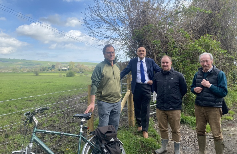 Andrew Griffith MP with Steyning & District Community Partnership at start of White Bridge Link route 