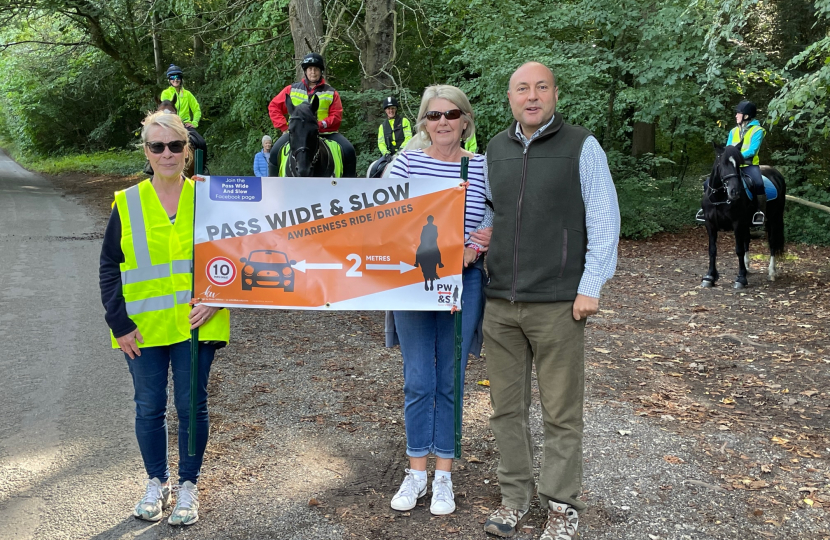 Andrew at the Slindon ride of the ‘Pass Wide and Slow’ awareness morning. 