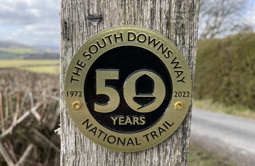 South Downs Way 50th anniversary waymarker