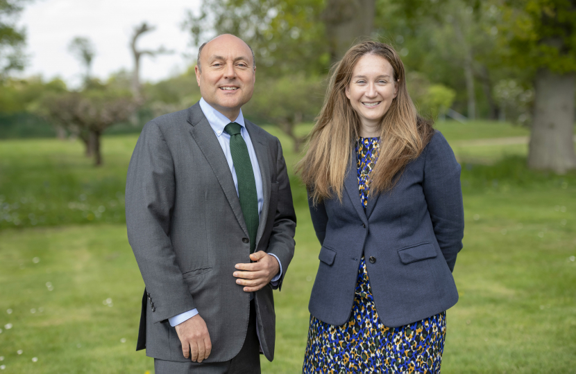 Andrew Griffith MP with LVS Hassocks Principal Jen Weeks 