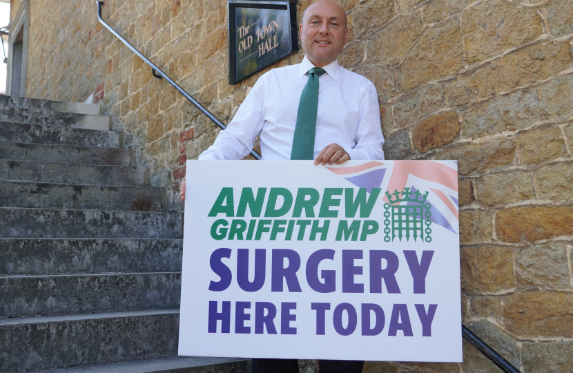 Andrew Griffith MP at his Midhurst surgery for constituents 