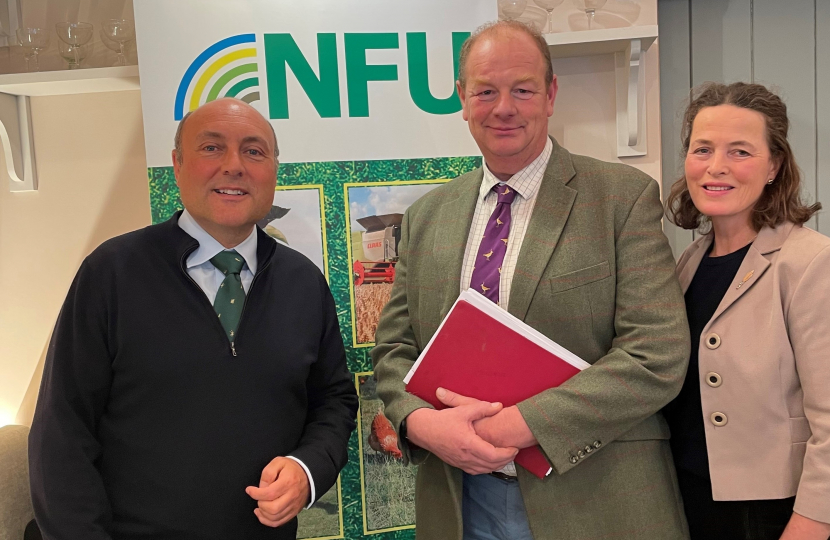 Andrew with Dominic Gardner, farmer and Chairman of West Sussex NFU, and Caroline Harriott, farmer and NFU delegate