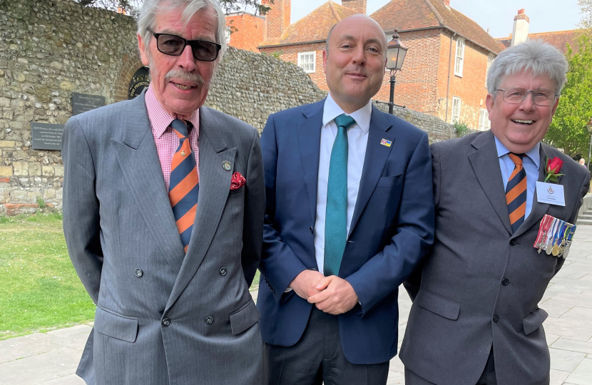 Major Douglas McCully, President; Andrew Griffith MP; Major Barry Lane MBE, Chairman.