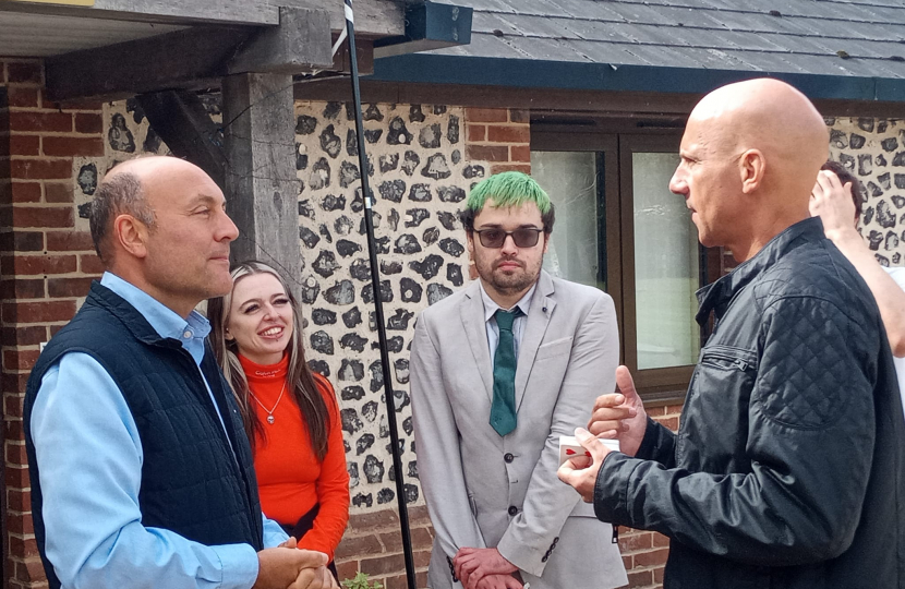 Andrew Griffith and Tyler Murphy with magician 