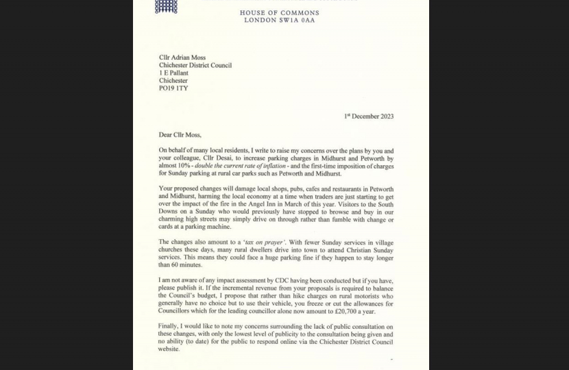 Page 1 of letter Andrew Griffith to Cllr Moss