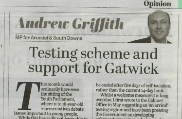 Testing scheme and support for Gatwick