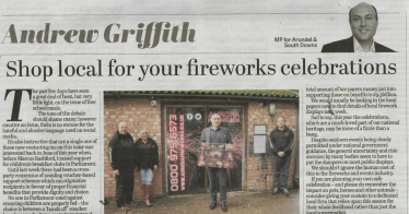 Shop local for your fireworks celebrations