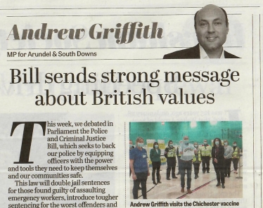 Andrew's column for West Sussex newspapers 19th March