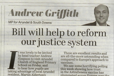 Andrew's column in Sussex newspapers 25th March