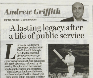 Andrew's column in Sussex newspapers 15th April