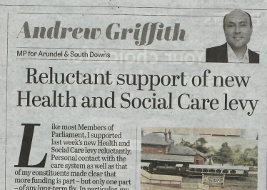 Andrew's column in West Sussex newspapers 16th September