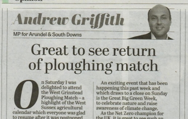 Andrew's column in West Sussex newspapers 23rd September 