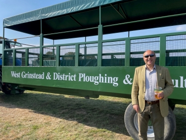 Andrew in front of Ploughing Van