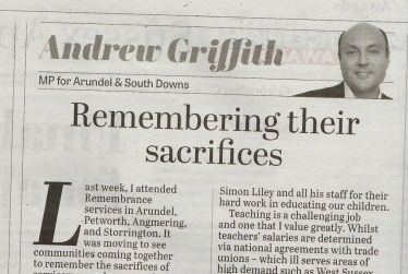 Andrew's column in West Sussex newspapers 18th November 2021