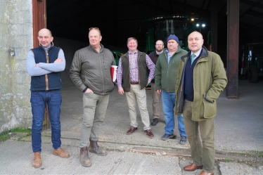 1)	Left to right: Mark Chandler (Petworth), Dominic Gardner (Angmering), John Marland (Battle), Will Tupper (Bignor), Simon Kilham (Wiston) and Andrew Griffith MP.