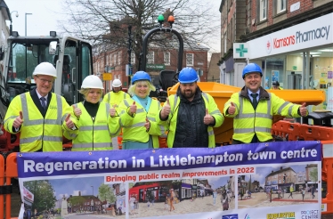 Local MPs in front of building works with Shaun Gunner